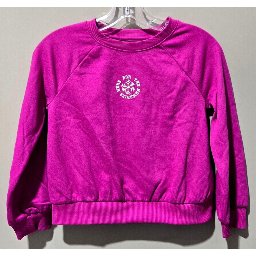 Cat & Jack HERE FOR THE MEMORIES Magenta French Terry Sweatshirt